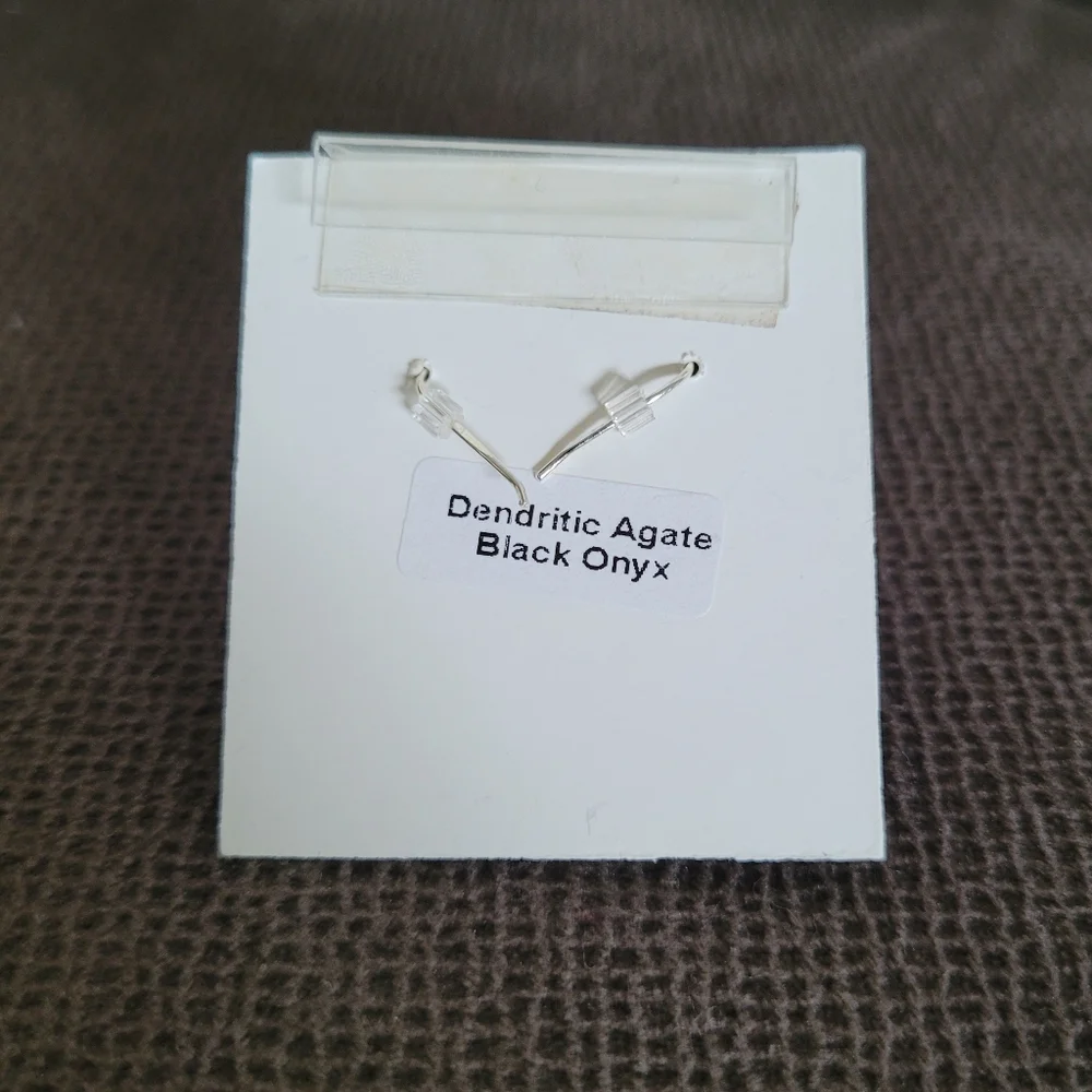 Shivam Oval Shaped Dendritic Agate Earrings - Picture 7 of 14